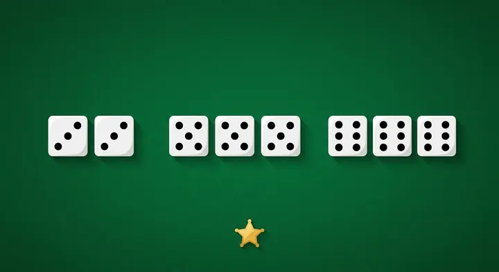 The upper section of a scorecard totalling 63 points and earning the bonus in Yahtzee
